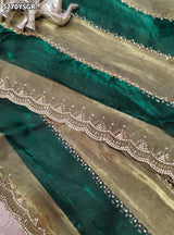 KcPc Tissue Silk Designer Style Saree with Diamond Work for Office Wear