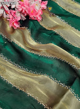 KcPc Tissue Silk Designer Style Saree with Diamond Work for Office Wear
