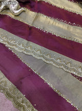 KcPc Tissue Silk Designer Office Wear Saree with Diamond Work and Blouse