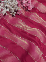 KcPc Tissue Silk Designer Saree with Diamond Work and Blouse for Office Wear