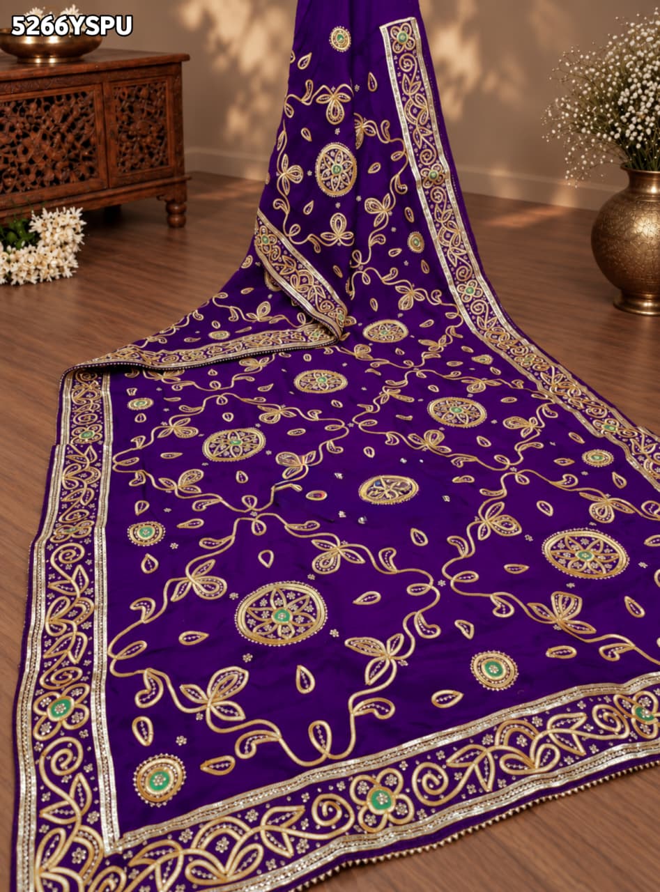 KcPc HO Silk Festive Saree with Traditional Gota Patti Work and BlouserRKSH