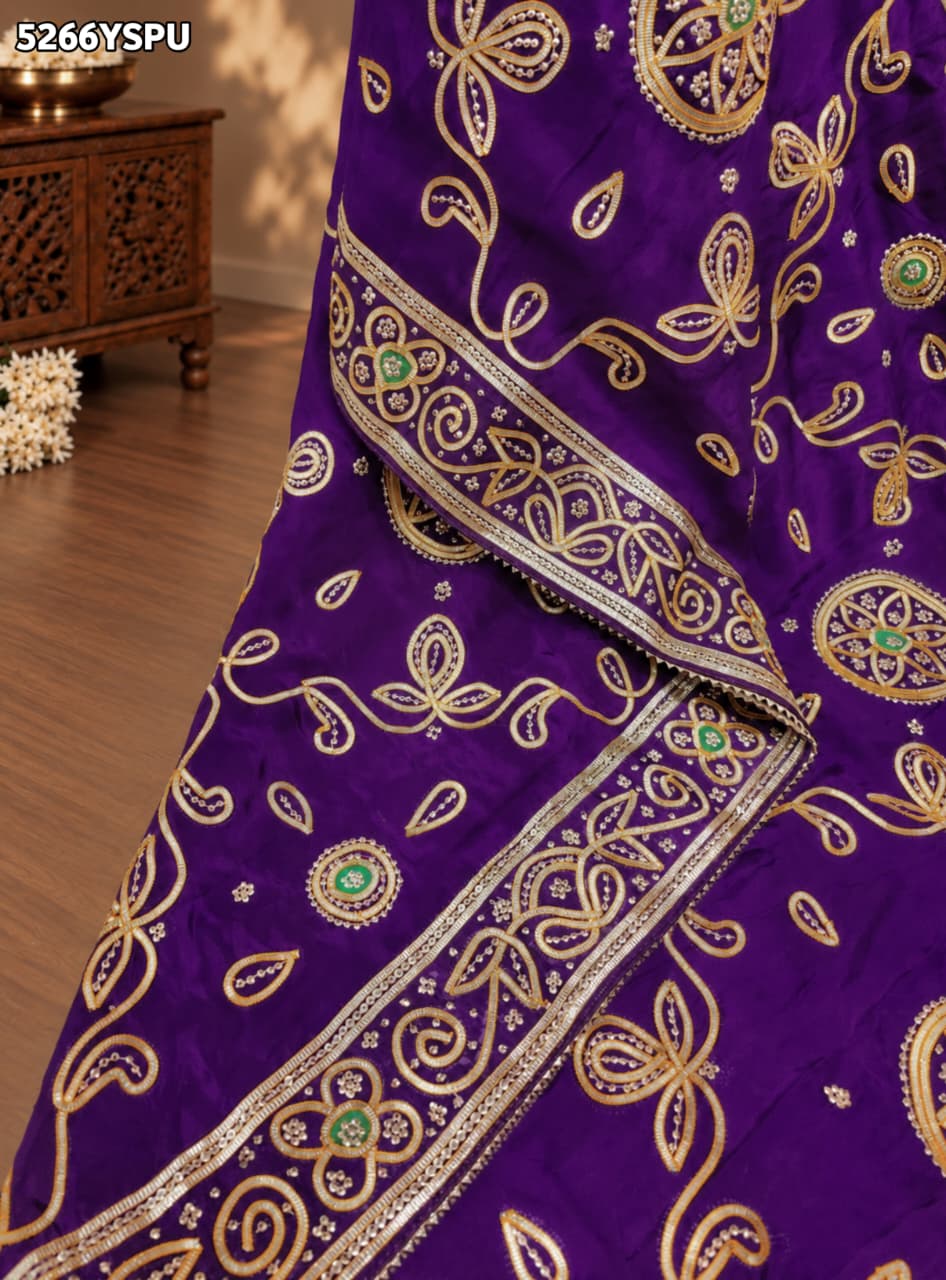 KcPc HO Silk Festive Saree with Traditional Gota Patti Work and BlouserRKSH