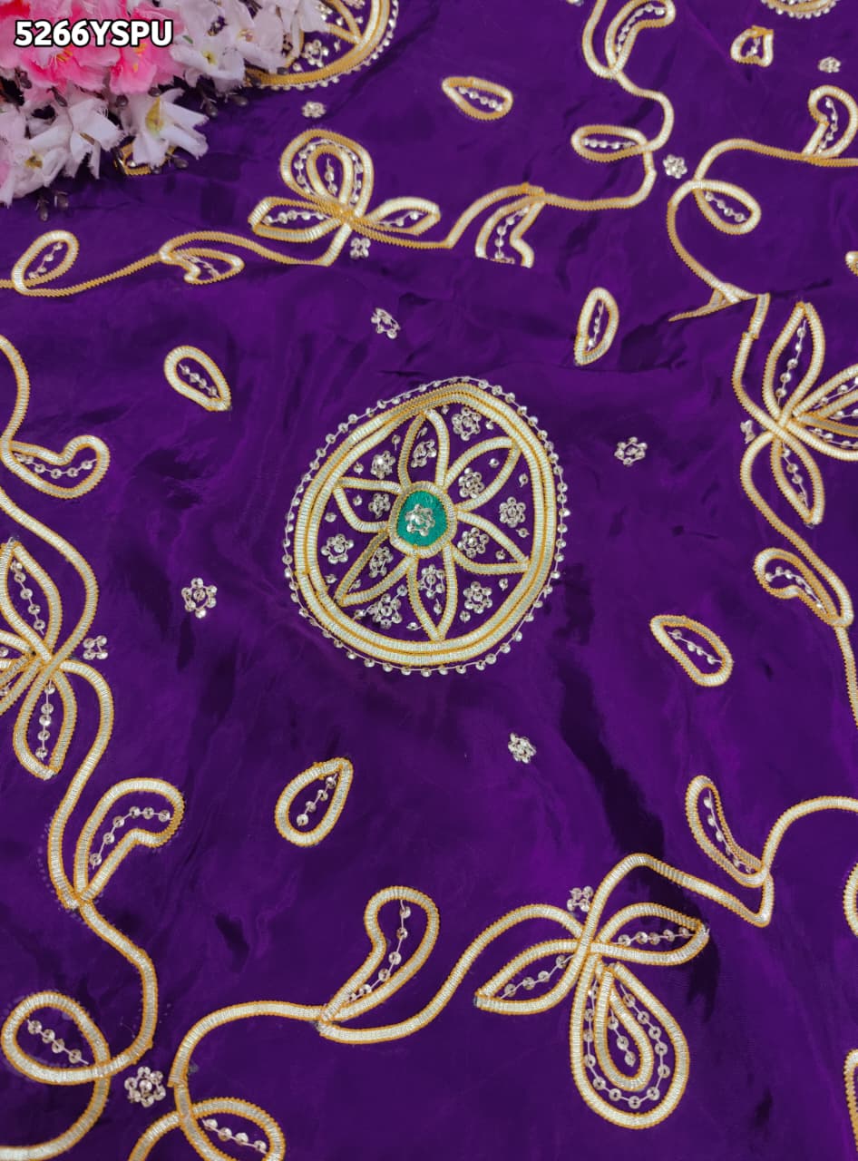 KcPc HO Silk Festive Saree with Traditional Gota Patti Work and BlouserRKSH