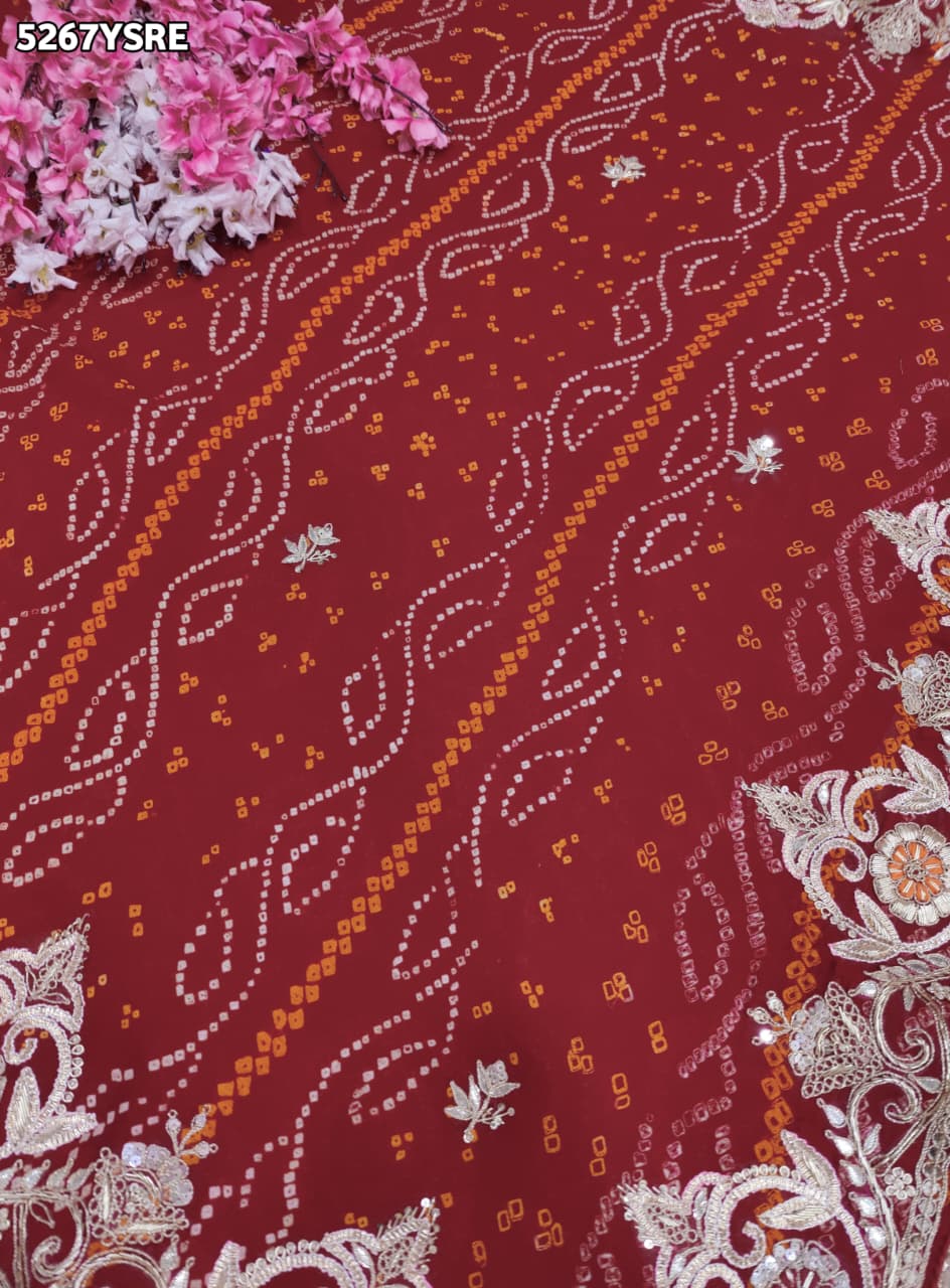 KcPc Ojariya Traditional Saree with Gota Patti Work and Blouse for Festive WearRKSH