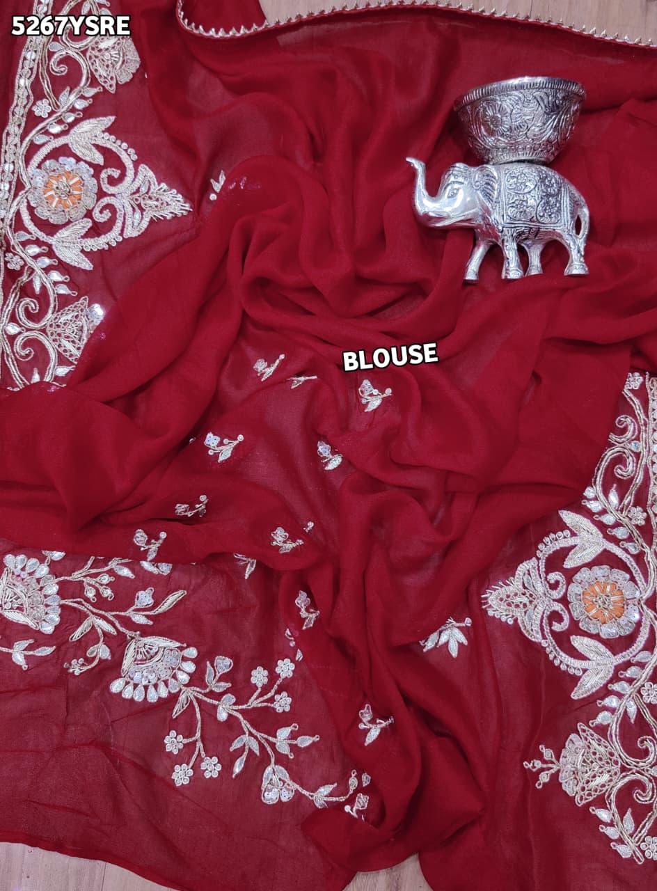 KcPc Ojariya Traditional Saree with Gota Patti Work and Blouse for Festive WearRKSH