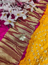 KcPc Semi Gaji Silk Traditional Bandhani Saree with Elegant Gotapatti WorkRG