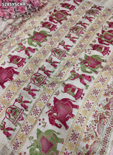 KcPc Banarasi Silk Kalamkari Style Saree with Traditional Zari Weaving for Festive Wear SON