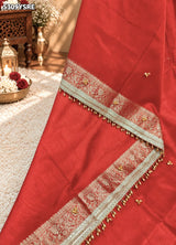 KcPc Tissue Silk Designer Embroidery Work Festive Wear Saree with Blouse