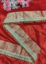 KcPc Tissue Silk Designer Embroidery Work Festive Wear Saree with Blouse