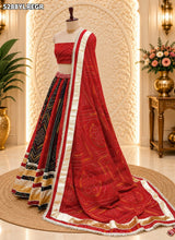 KcPc Georgette Bandhani Style Lehenga with Traditional Gota Work for Festive Wear