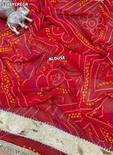 KcPc Georgette Bandhani Style Lehenga with Traditional Gota Work for Festive Wear