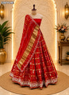 KcPC Designer Semi Gaji Silk Bandhani Lehenga with Cutdana Gotapatti Work