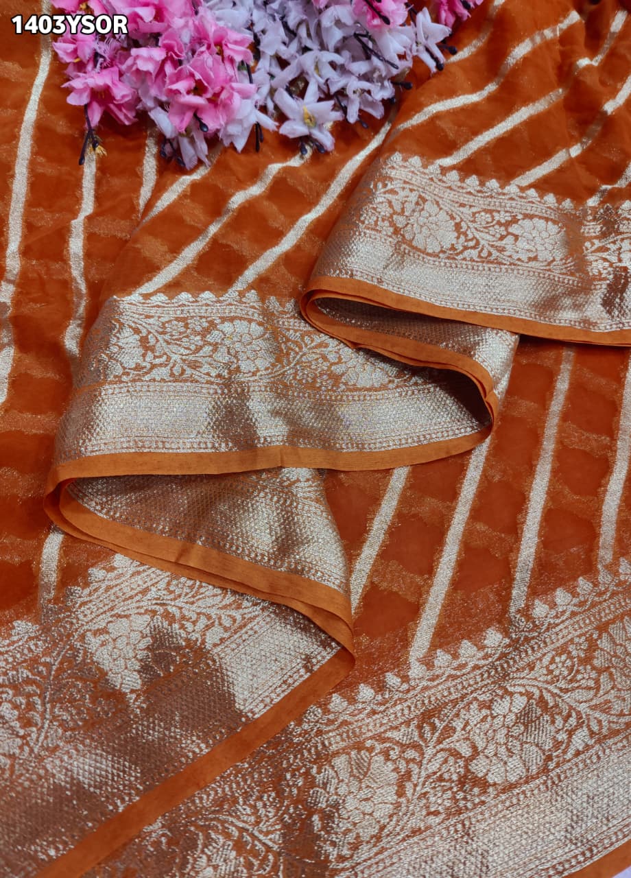 KcPc Traditional Khaddi Georgette Leheriya Saree with Classic Ethnic StyleVSH