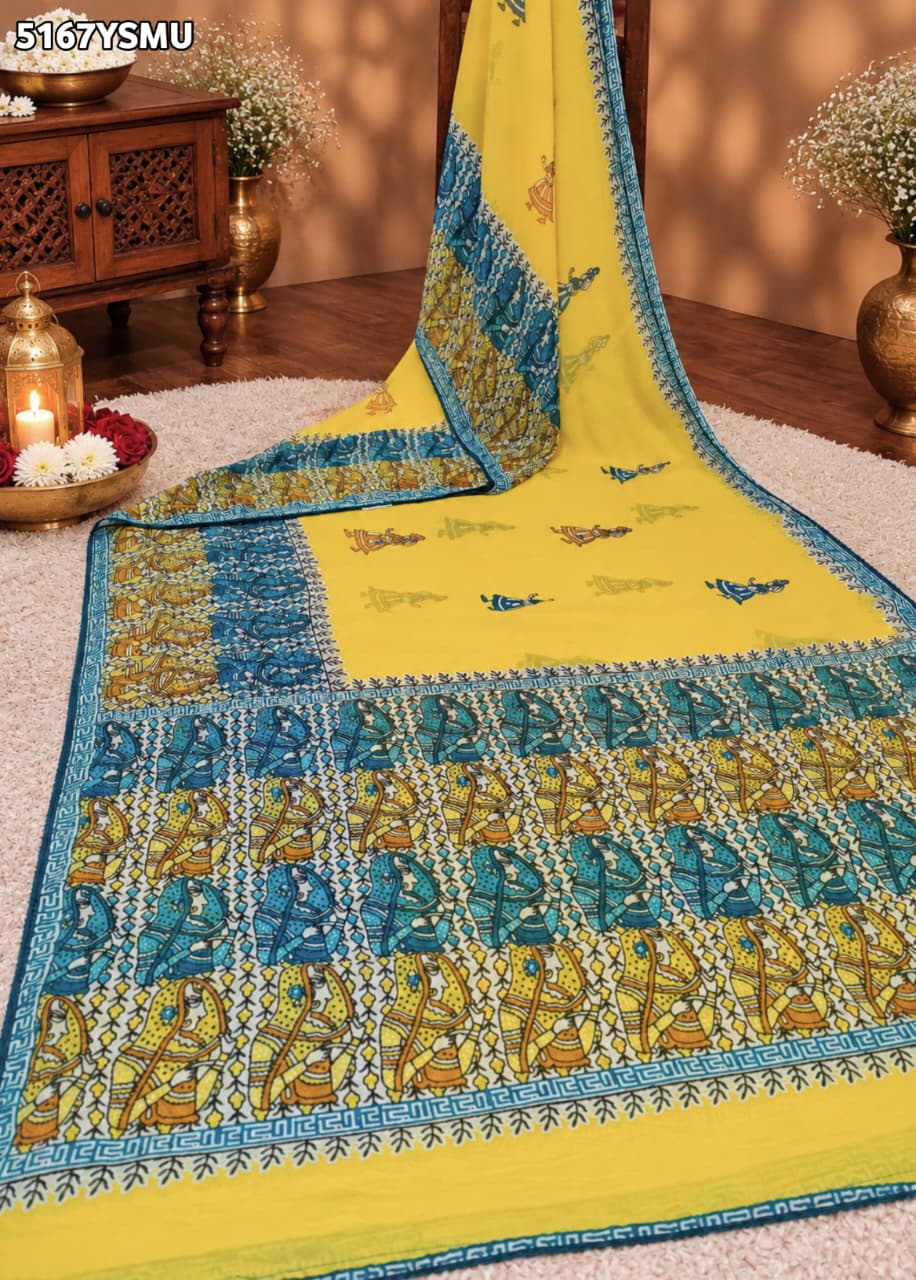 KcPc Georgette Printed Style Designer Festive Saree with BlouseSWC