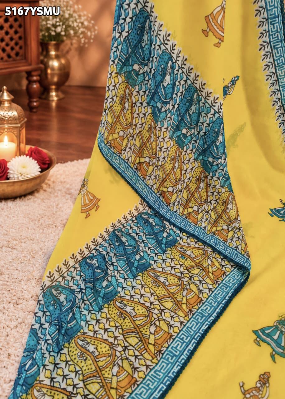 KcPc Georgette Printed Style Designer Festive Saree with BlouseSWC