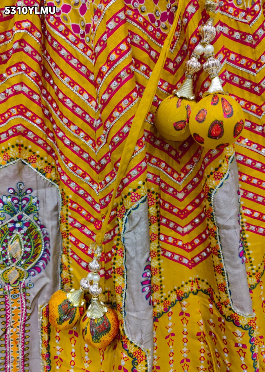 KcPc Crepe Silk Printed Lehenga with Cutdana Embroidery Work for Festive WearBHUTA