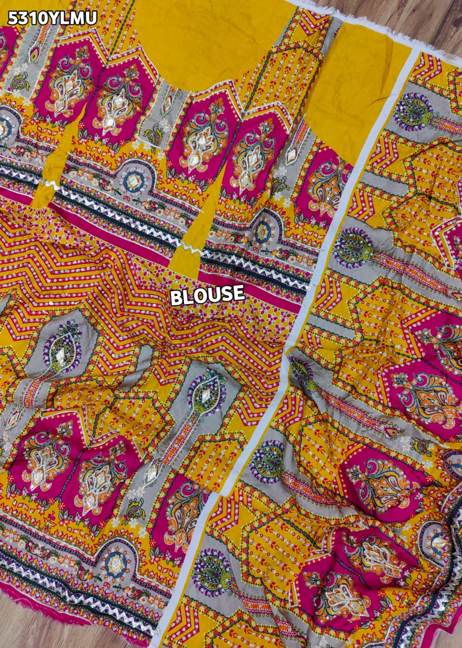 KcPc Crepe Silk Printed Lehenga with Cutdana Embroidery Work for Festive WearBHUTA