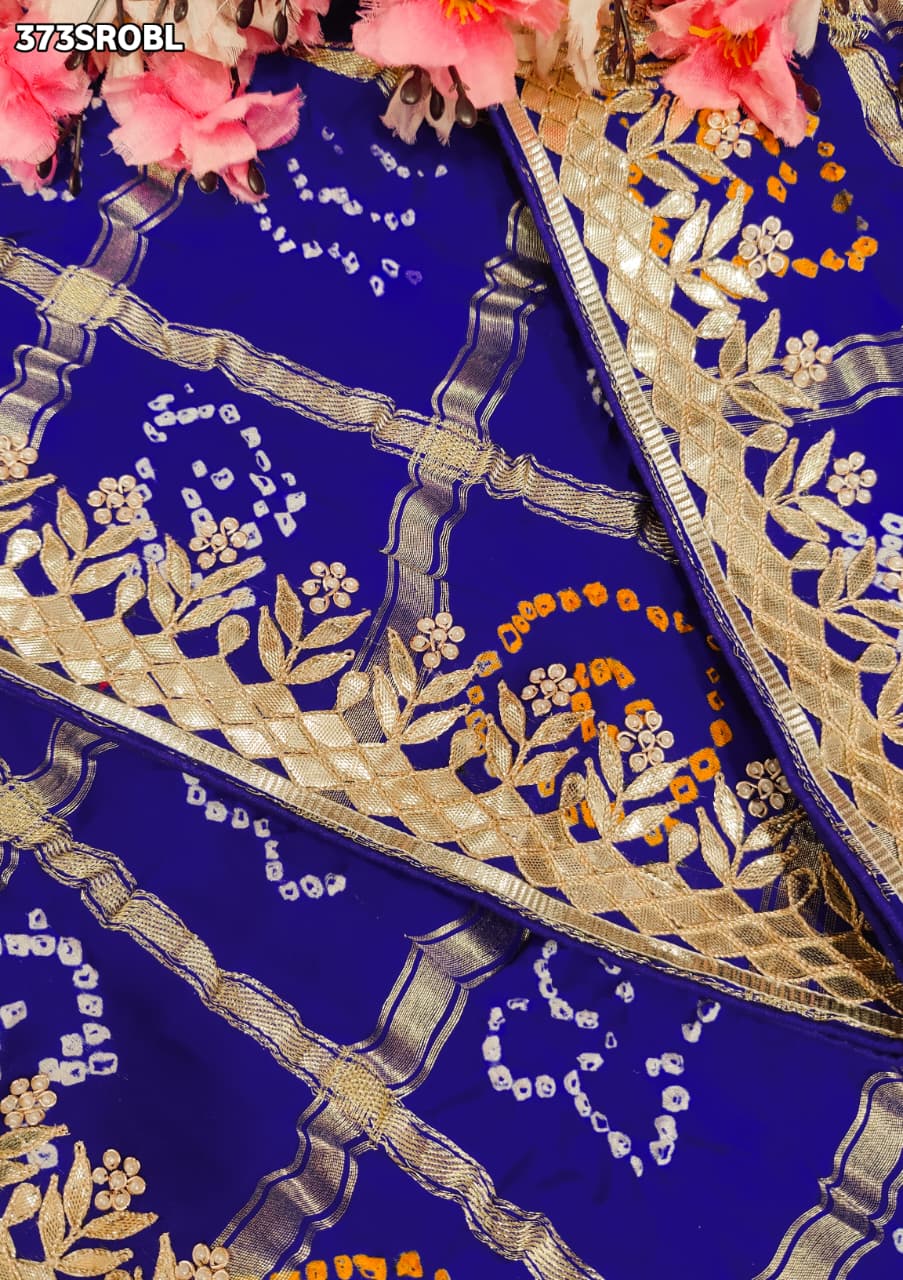 KcPc Pure Gaji Silk Ghatchola Bandhani Saree with Heavy Gotapatti Work for Traditional WearAMT