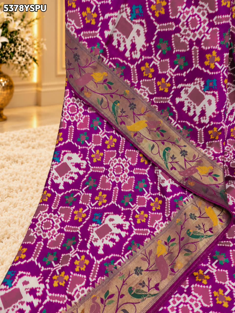 KcPc Latest Banarasi Silk Patola Design with Traditional Kalamkari Zari Weaving Saree