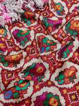 KcPc Banarasi Silk Patola Design Saree with Traditional Kalamkari Zari Weaving