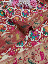 KcPc Banarasi Silk Patola Design Saree with Traditional Kalamkari Zari Weaving