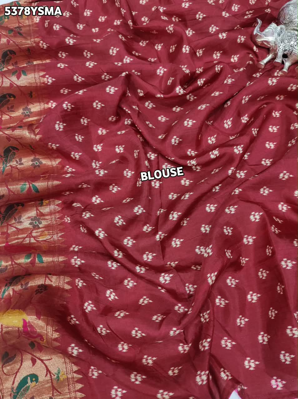 KcPc Banarasi Silk Patola Design Saree with Traditional Kalamkari Zari Weaving