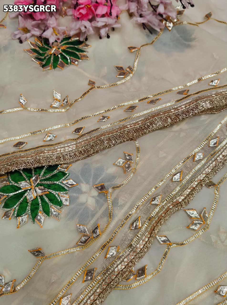 KcPc Soft Chiffon Designer Saree with Traditional Gotapatti Work Saree