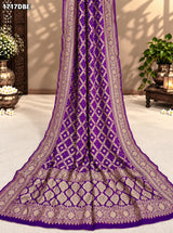 KcPc New Pure Khaddi Georgette Upada Neemzari Bandhej Dupatta Purple