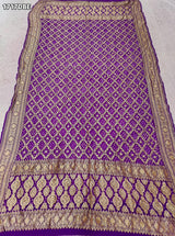 KcPc New Pure Khaddi Georgette Upada Neemzari Bandhej Dupatta Purple