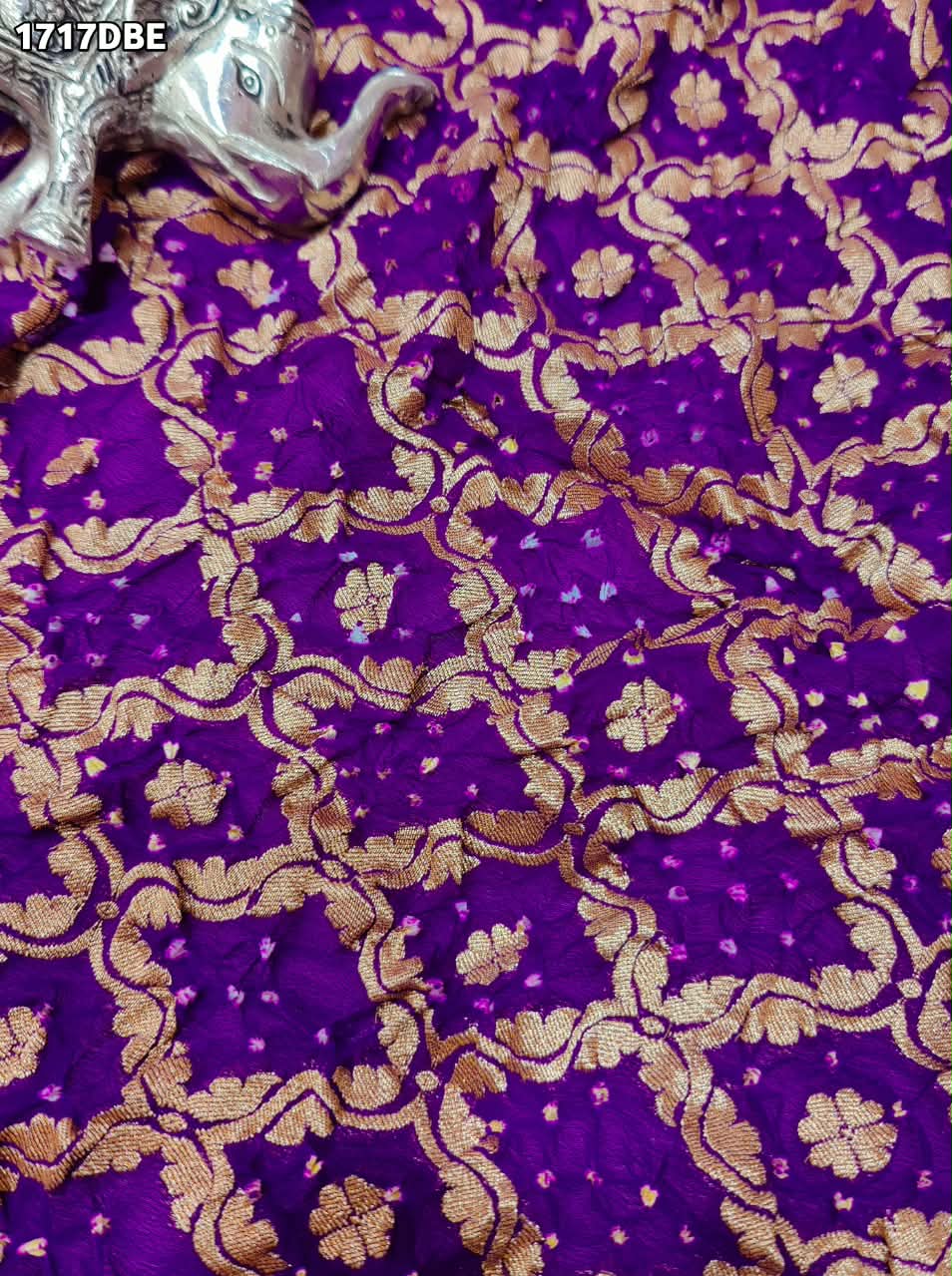 KcPc New Pure Khaddi Georgette Upada Neemzari Bandhej Dupatta Purple