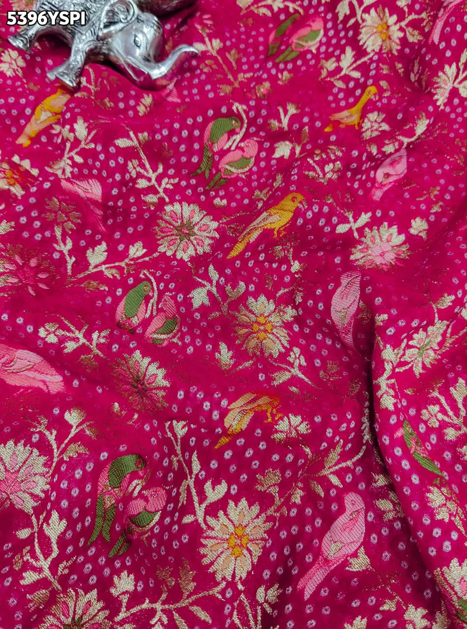 KcPc Traditional Georgette Meenakari Style Saree with Rich Zari Weaving MOHI