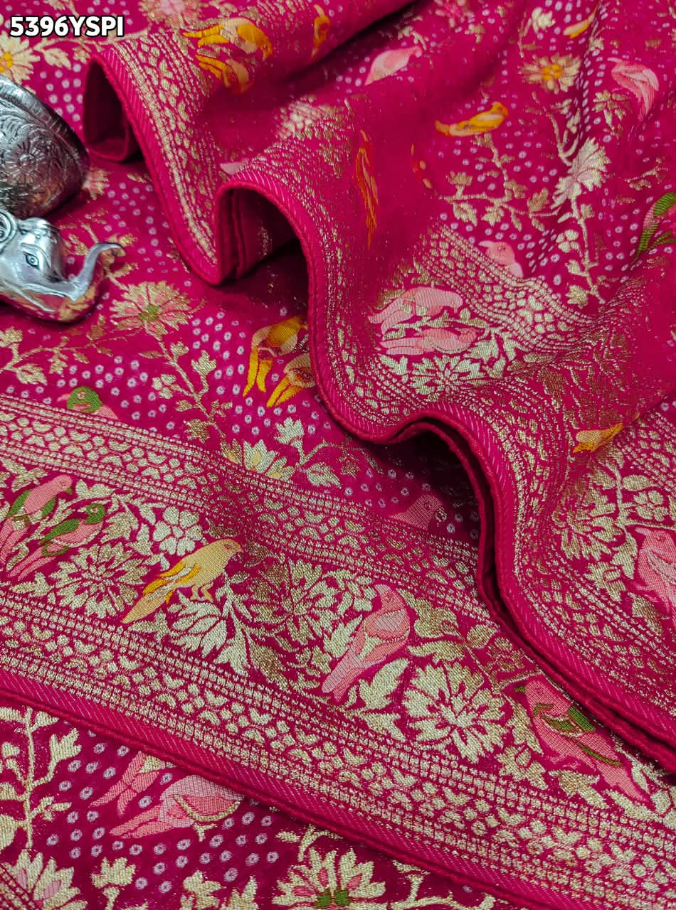 KcPc Traditional Georgette Meenakari Style Saree with Rich Zari Weaving MOHI