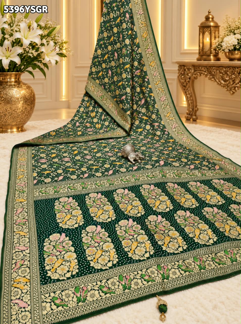 KcPc New Traditional Georgette Meenakari Style Saree with Rich Zari Weaving MOHI