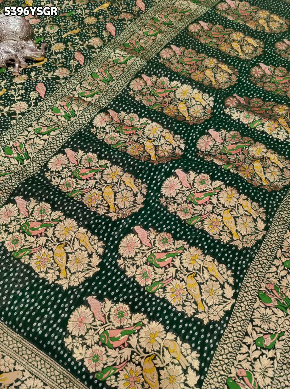 KcPc New Traditional Georgette Meenakari Style Saree with Rich Zari Weaving MOHI