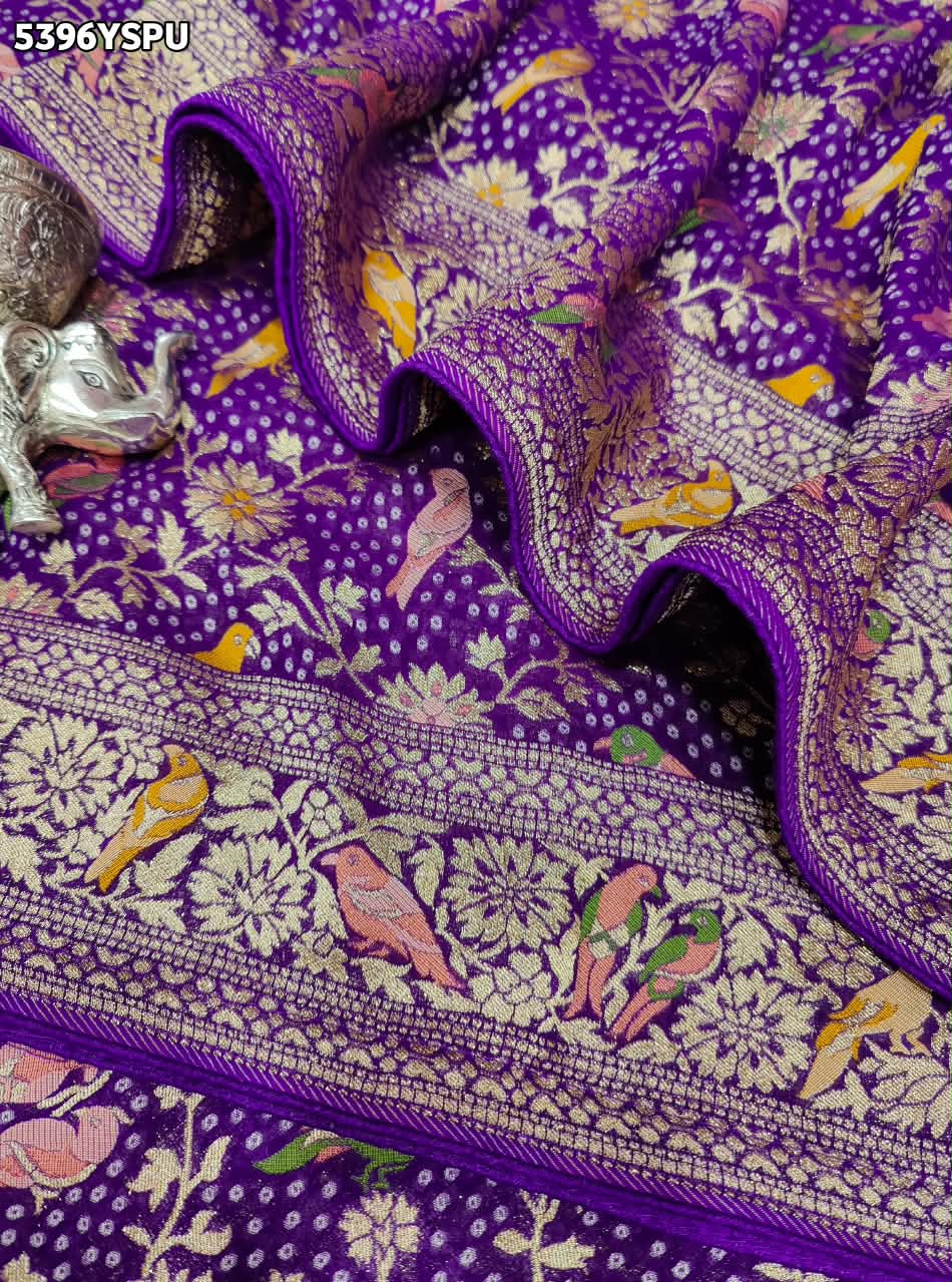 KcPc Latest Traditional Georgette Meenakari Style Saree with Rich Zari Weaving MOHI