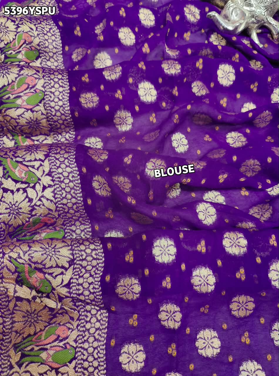 KcPc Latest Traditional Georgette Meenakari Style Saree with Rich Zari Weaving MOHI