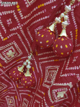 KcPc Traditional Creap Silk Bandhani Lehenga with Designer Cutdana Work
