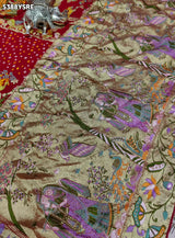 KcPc Georgette Bandhani Kalamkari Style with Traditional Zari WeavingSaree