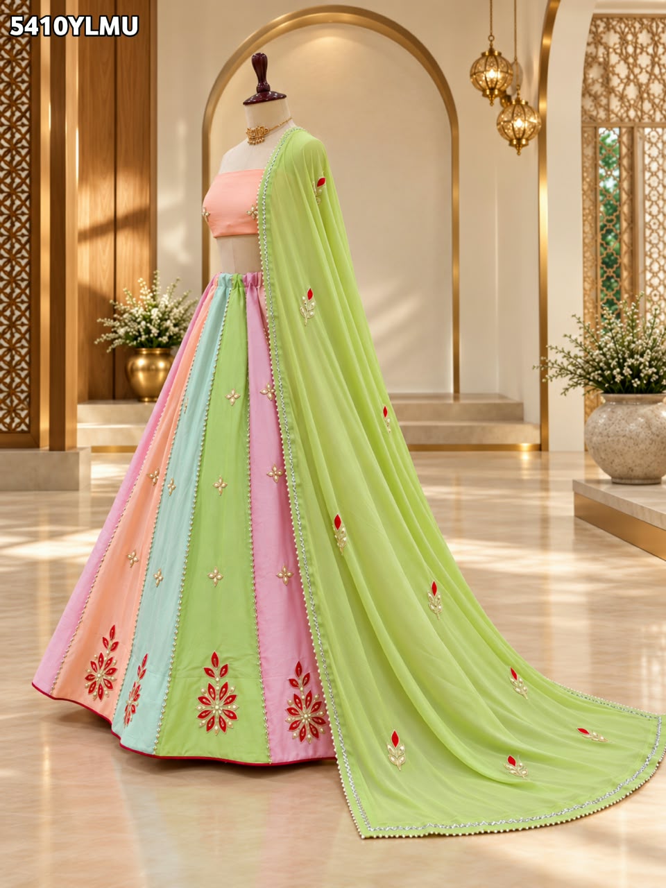 KcPc New Chinon Designer with Traditional Gotapatti Work Lehenga