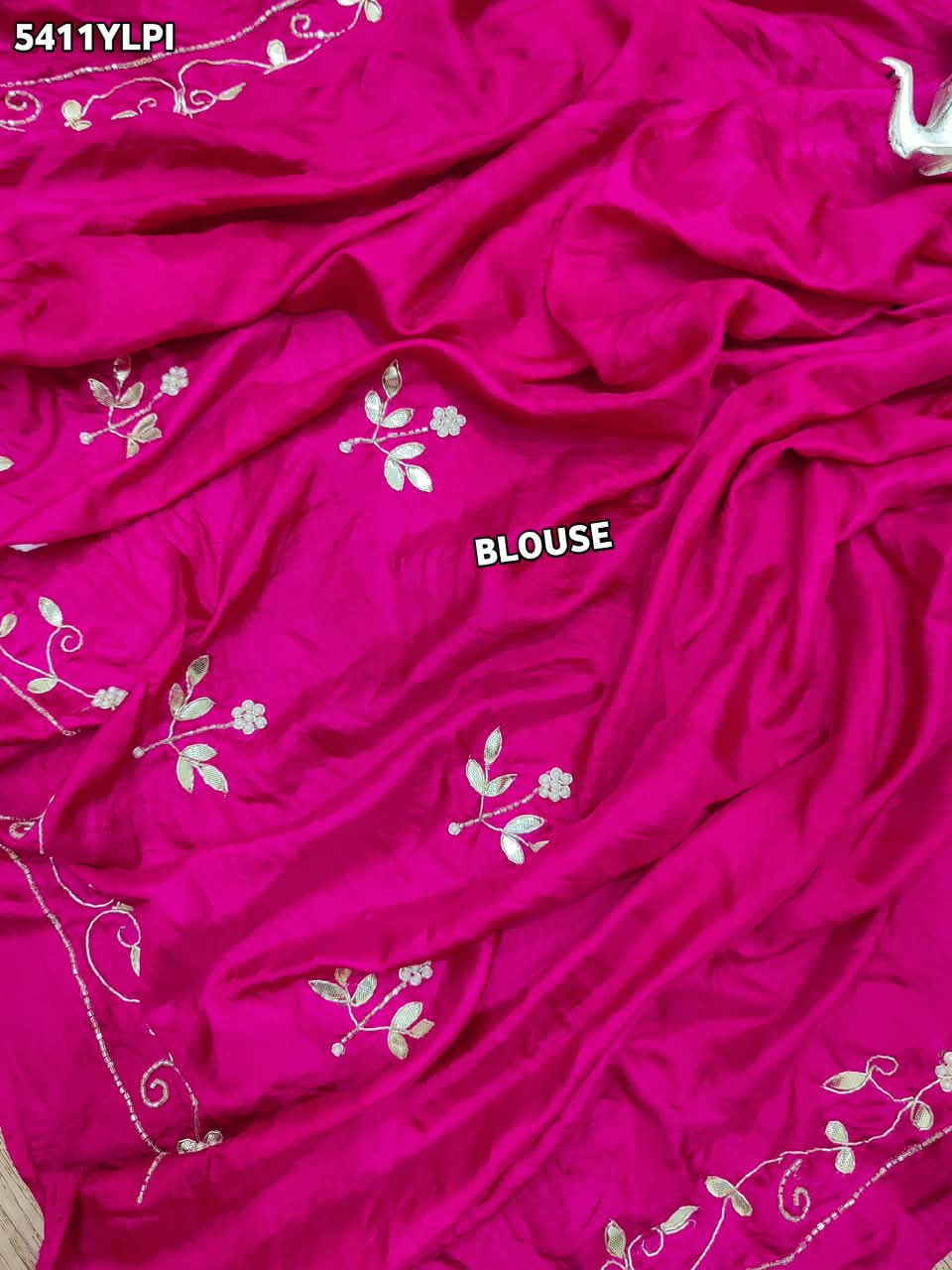 KcPc Gaji Silk Bandhani Lehenga with Traditional Cutdana Gotapatti Work