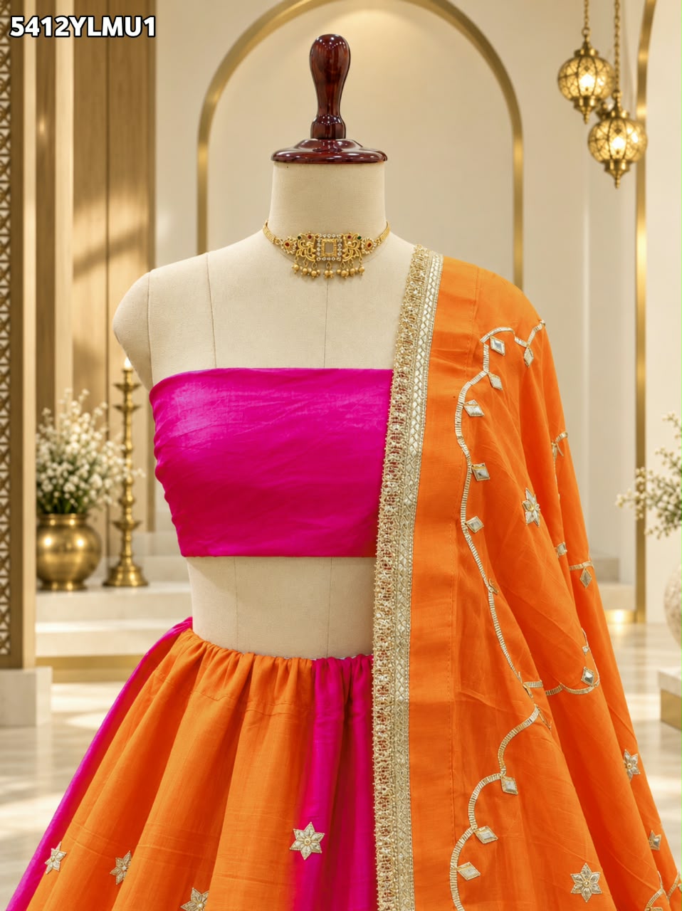 KcPc Designer HO Silk Lehenga with Traditional Gotapatti Work