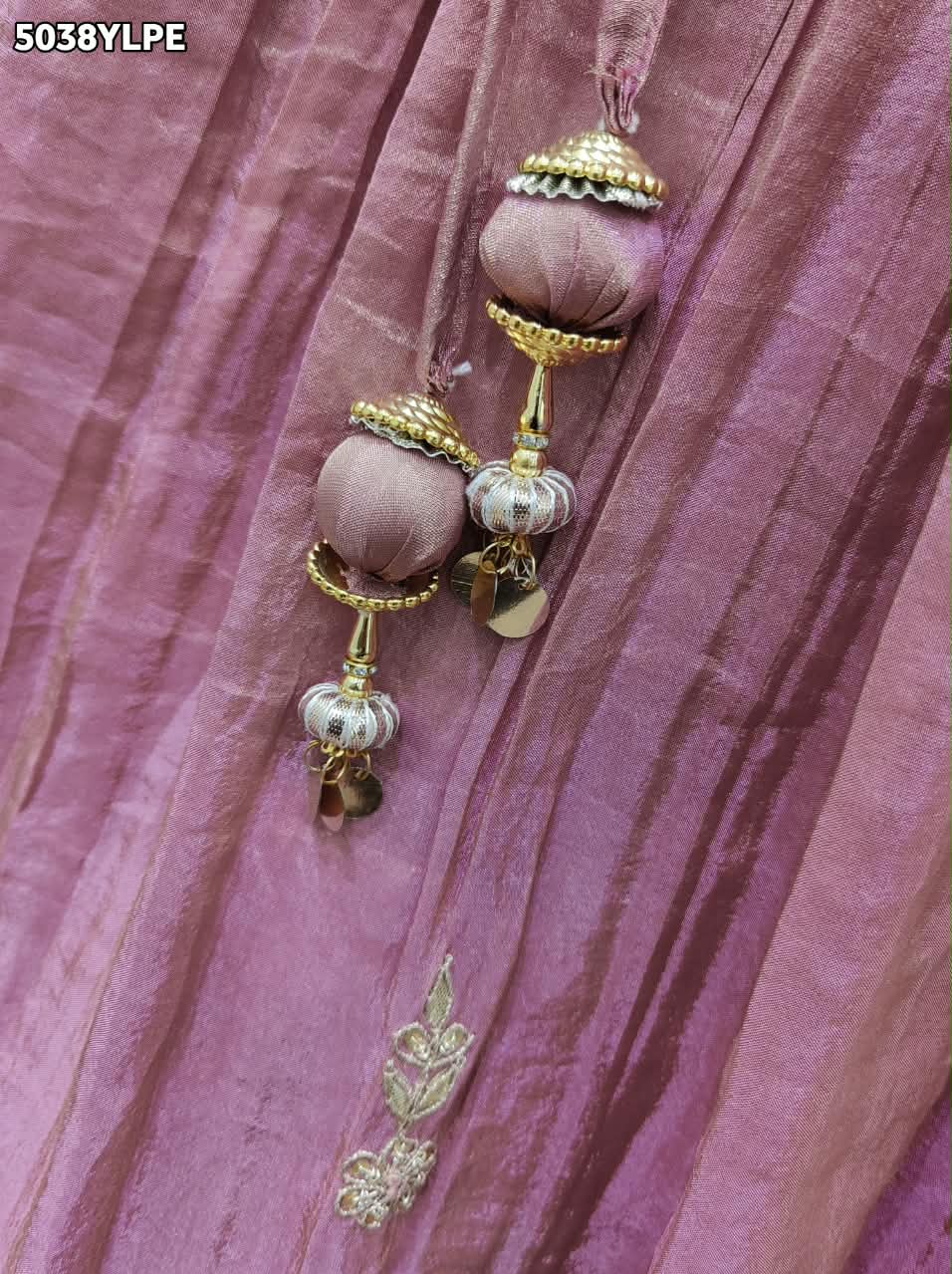 KcPc Tissue Silk Indo-Western Lehenga with Traditional Gotapatti Work