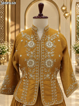 KcPc New Tissue Silk Indo-Western Lehenga with Traditional Gotapatti Work