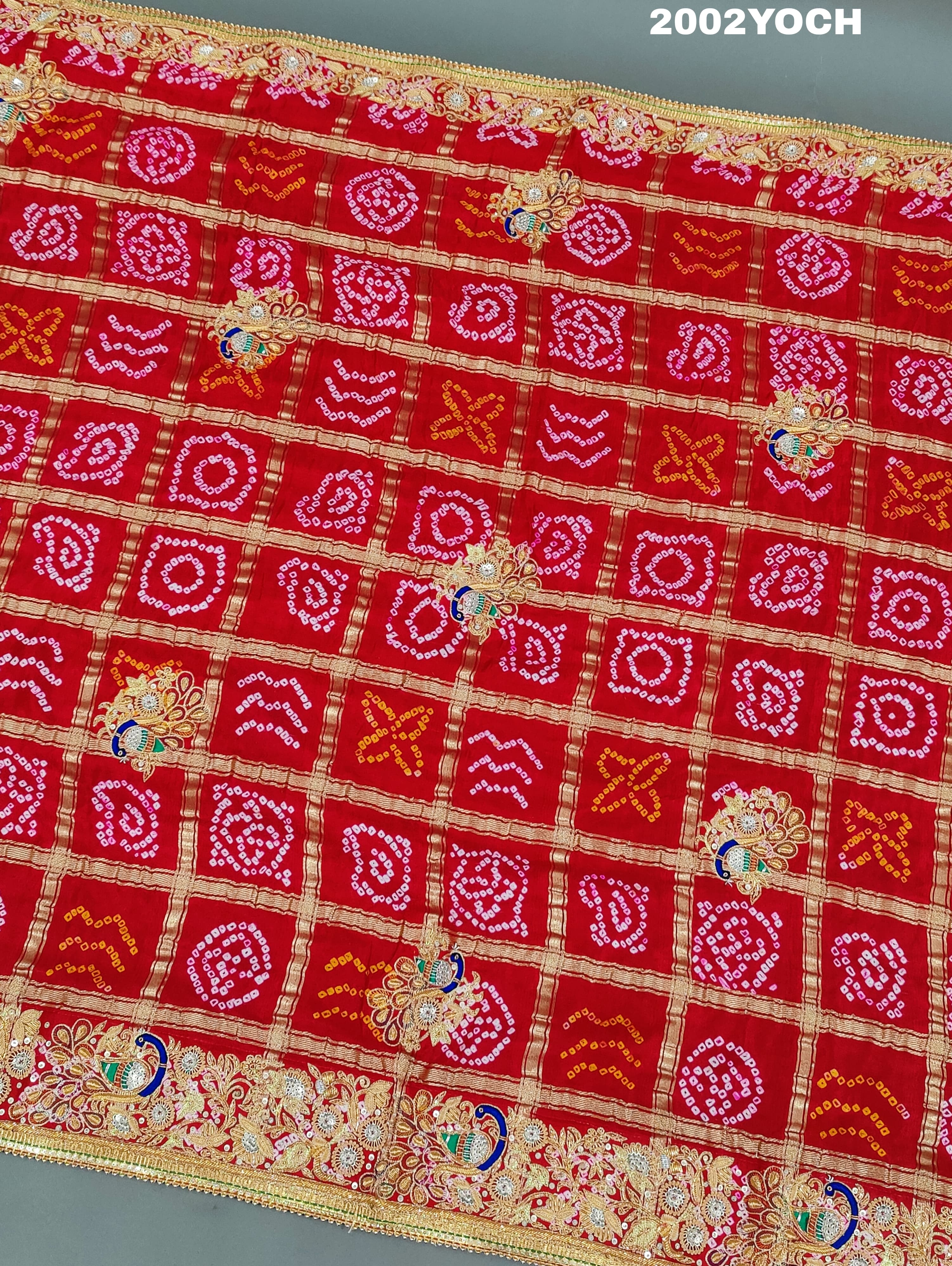 Kcpc Rajasthani Gaji Silk Ghatchola Bandhani Style Zardoji Work