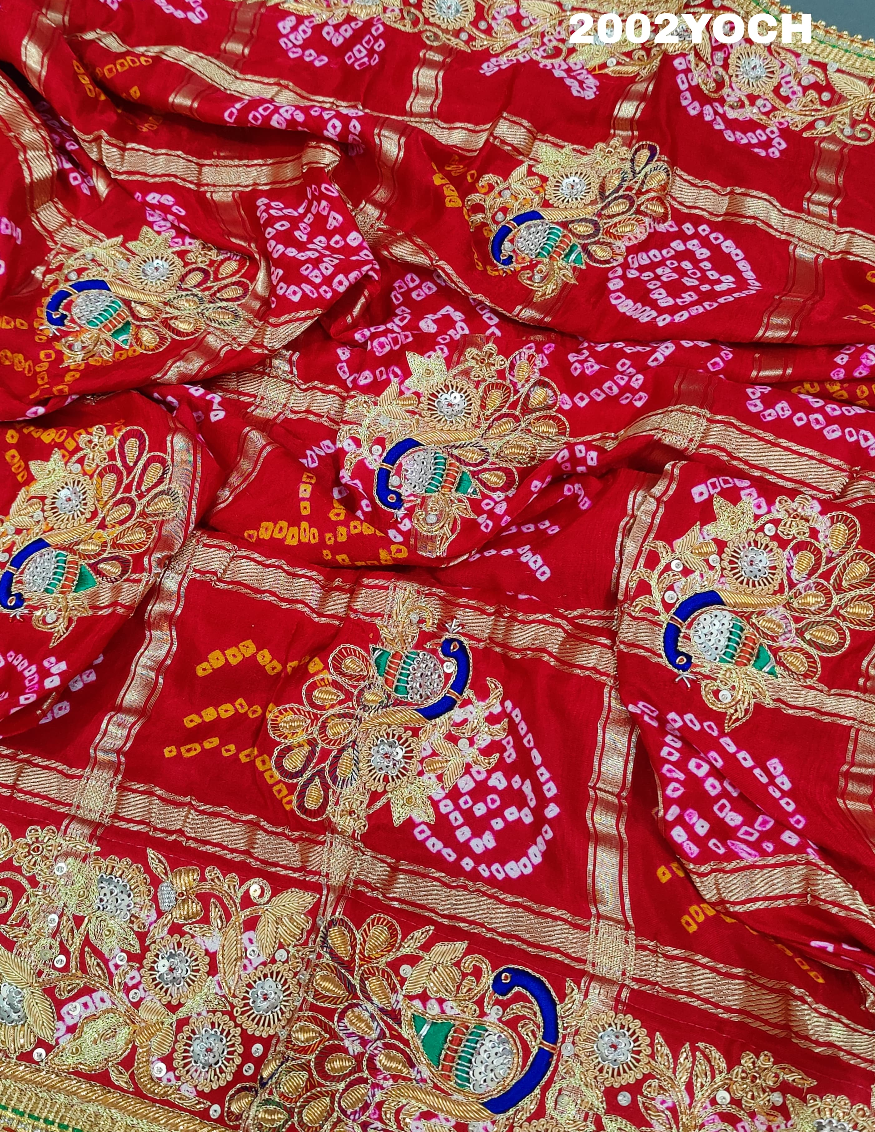 Kcpc Rajasthani Gaji Silk Ghatchola Bandhani Style Zardoji Work