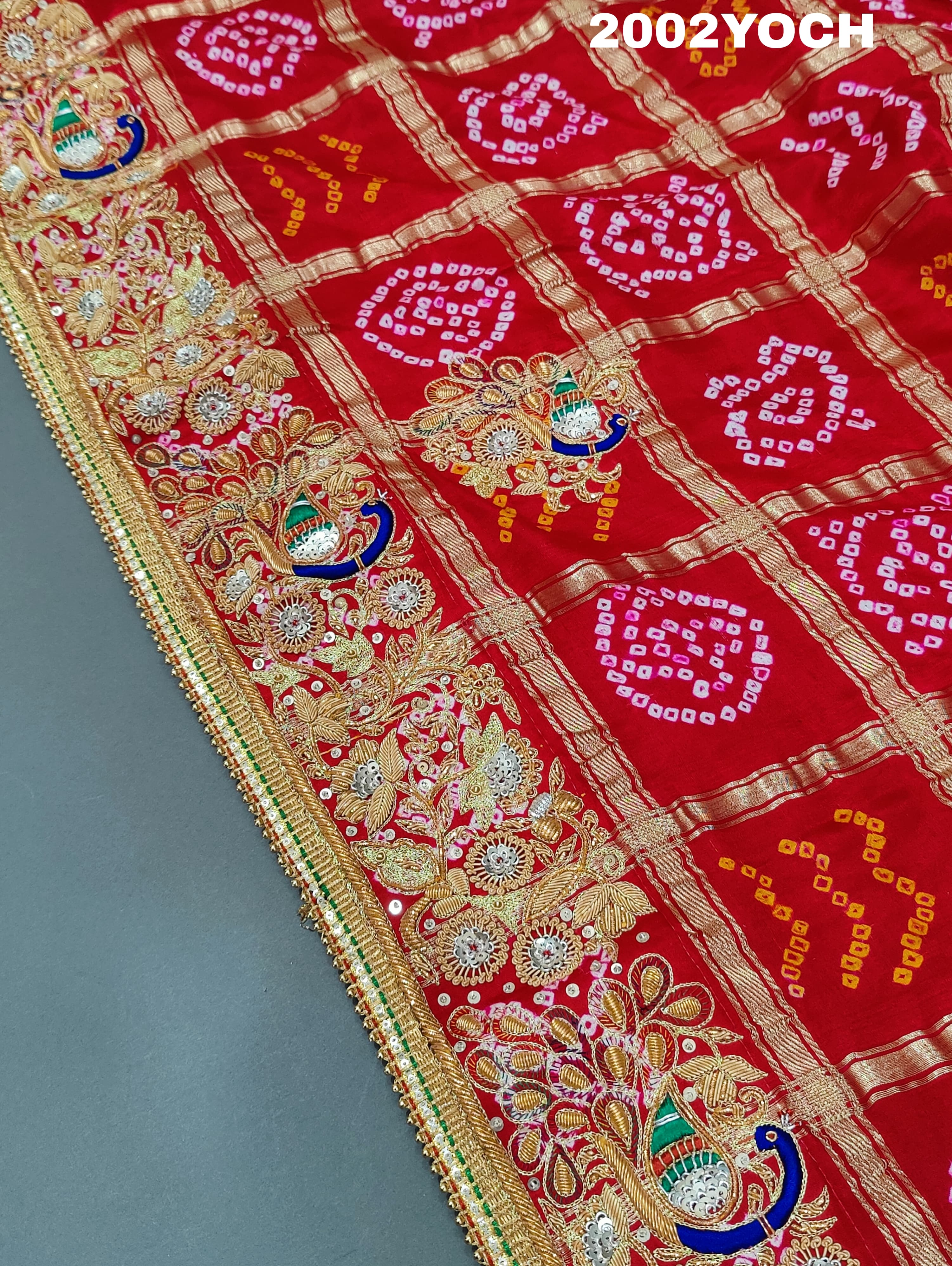 Kcpc Rajasthani Gaji Silk Ghatchola Bandhani Style Zardoji Work