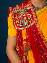 KcPc Rajasthani Marwadi Pure Georgette Chundi Pila Stole