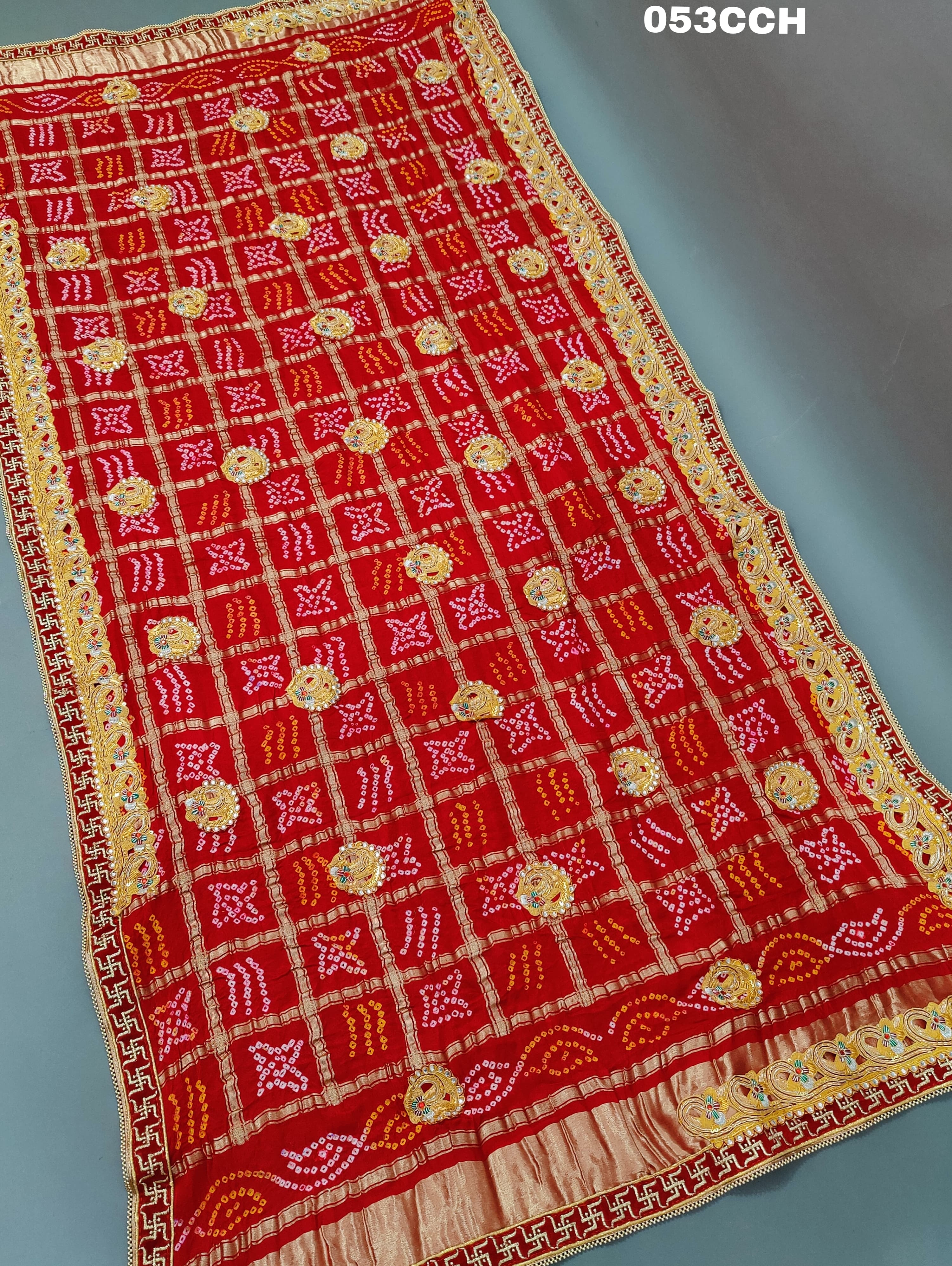 KcPc Exclusive Pure Gaji Silk Gharchola Bandhni OdhnaChunri