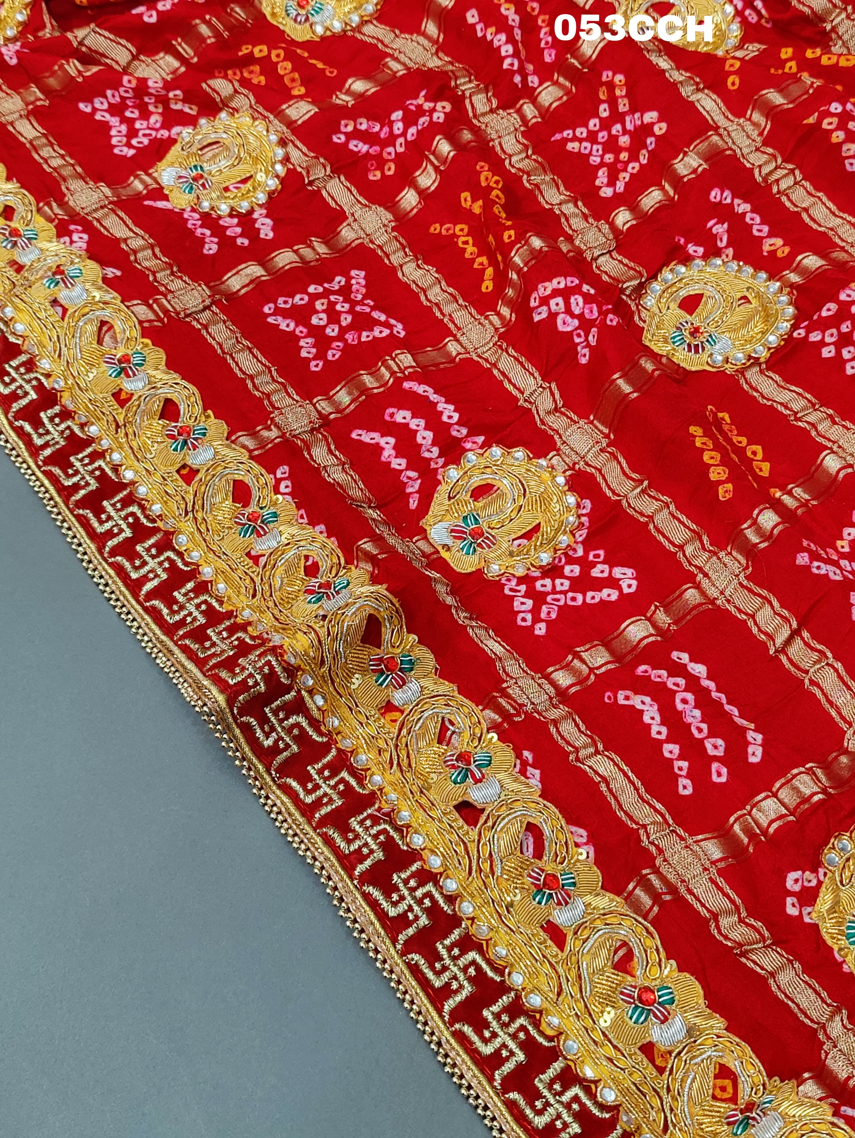KcPc Exclusive Pure Gaji Silk Gharchola Bandhni OdhnaChunri