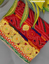 KcPc Marriage Purpose Chunri Pilia Dupatta 1.5 pat Traditional Chakra Belbuti Chunri (Pure Georgette Fabric)